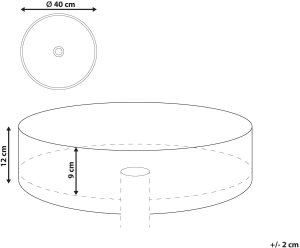 Umywalka Beliani Umywalka nablatowa ceramiczna ⌀ 40 cm złamana biel TEBAR 3