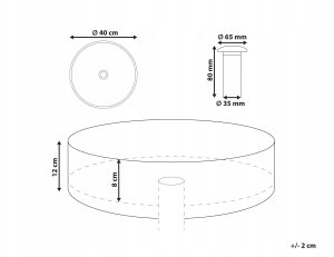 Umywalka Beliani Umywalka nablatowa ceramiczna ⌀ 40 cm efekt marmuru MANIS 3