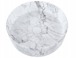 Umywalka Beliani Umywalka nablatowa ceramiczna ⌀ 40 cm efekt marmuru MANIS 4