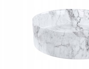 Umywalka Beliani Umywalka nablatowa ceramiczna ⌀ 40 cm efekt marmuru MANIS 5