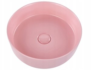 Umywalka Beliani Umywalka nablatowa ceramiczna ⌀ 37 cm różowa GUDAR 4