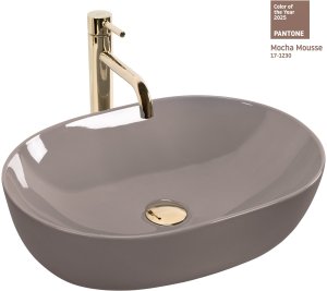 Umywalka nablatowa Rea Lisa Beige Shiny 1
