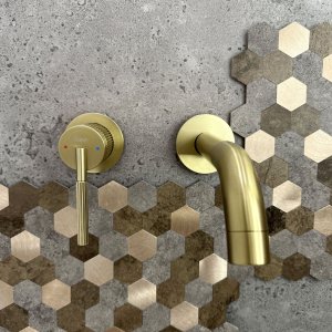 Bateria podtynkowa Rea Argon Złota szczotkowana + BOX 4