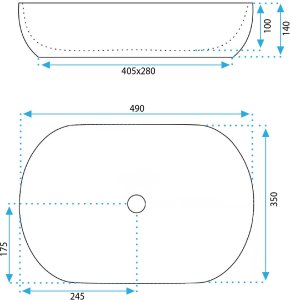 Umywalka nablatowa Rea LISA L.BLUE SHINY 5