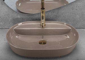 Umywalka REA Aura 61 Beige Shiny 4