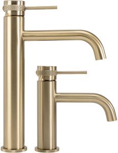 Bateria Umywalkowa REA Lungo Grip Złota Szczotkowana Niska 5