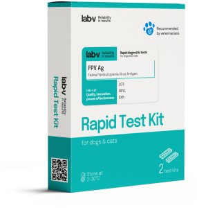 Lab-V Antygen Wirusa Panleukopenii (FPV)  Szybki test diagnostyczny dla kotów 2 szt. 1