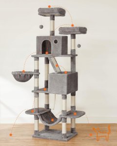 DRAPAK DLA KOTA DUŻY XXL WYSOKI 7 POZIOMÓW LEGOWISKO SŁUPEK DOMEK 206 CM 14