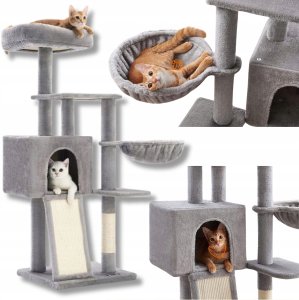 DRAPAK DLA KOTA DUŻY 4 POZIOMY WYSOKI LEGOWISKO WIEŻA SŁUPEK DOMEK 135cm 3
