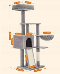 DRAPAK DLA KOTA DUŻY 4 POZIOMY WYSOKI LEGOWISKO WIEŻA SŁUPEK DOMEK 135cm 4
