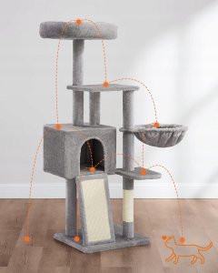 DRAPAK DLA KOTA DUŻY 4 POZIOMY WYSOKI LEGOWISKO WIEŻA SŁUPEK DOMEK 135cm 6