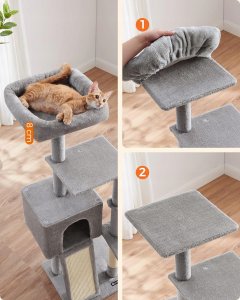 DRAPAK DLA KOTA DUŻY 4 POZIOMY WYSOKI LEGOWISKO WIEŻA SŁUPEK DOMEK 135cm 7