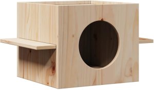 Domek dla kota, 51x35x30 cm, lite drewno sosnowe Lumarko! Lumarko! 1