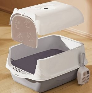 Kuweta dla kota z filtrem węglowym zamknięta toaleta dla kotów z drzwiami 4