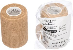 Vitammy Autoband kolor beżowy 7,5cm x 450cm Elastyczny bandaż kohezyjny samoprzylepny 1