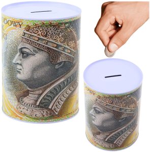 Skarbonka Metalowa Puszka Banknot 200 Złotych 16x12cm 1