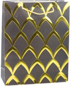 Lean Torba Prezentowa Elegancka Złote Zdobienia  32 x 26 x 12 cm 4