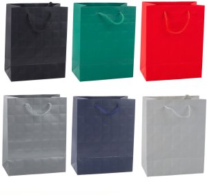 Torba Prezentowa Elegancka Tłoczone Kwadraty 23 x 18 x 10,5 cm 2