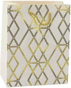 Lean Torba Prezentowa Papierowa Elegancka Złote Wzory 23 x 18 x 10,5 cm 6