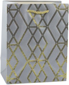 Lean Torba Prezentowa Papierowa Elegancka Złote Wzory 23 x 18 x 10,5 cm 8