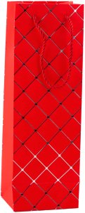 Torba Prezentowa Na Wino Butelkę Papierowa Srebrne Elementy 35 x 12 x 9 cm 6