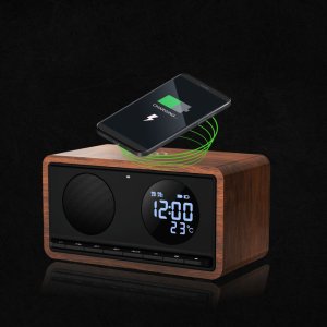 Radiobudzik z ładowaniem bezprzewodowym Manta RIMINI czarne 3