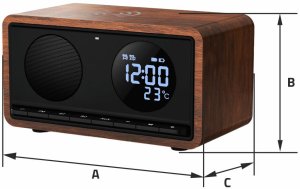 Radiobudzik z ładowaniem bezprzewodowym Manta RIMINI czarne 7