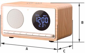 Radiobudzik z ładowaniem bezprzewodowym Manta RIMINI białe 7