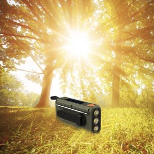 Radio przenośne na korbkę solarne powerbank latarka Manta DYNAMO USB FM, AM 3