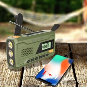 Radio przenośne na korbkę solarne powerbank latarka Manta DYNAMO USB FM, AM 4