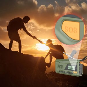 Radio przenośne na korbkę solarne powerbank latarka Manta DYNAMO USB FM, AM 6