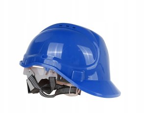 Kask ochronny budowlany BHP regulowany – niebieski (50) 3
