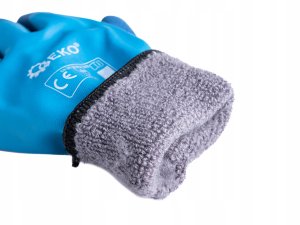 Rękawice robocze wodoodporne ocieplane zimowe r. 9 /bawełna – lateks/ (12/120) 3