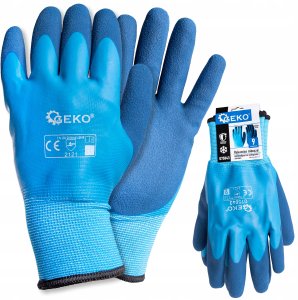 Rękawice robocze wodoodporne ocieplane zimowe r. 9 /bawełna – lateks/ (12/120) 4