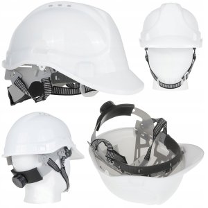 Kask ochronny budowlany BHP regulowany – biały (50) 1