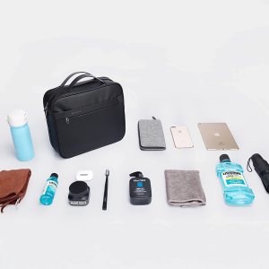 Torba wodoodporna Kosmetyczka Bange 30x26x10 cm rozkładana na kosmetyki akcesoria Podróżna damska męska Czarna 11