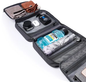 Torba wodoodporna Kosmetyczka Bange 30x26x10 cm rozkładana na kosmetyki akcesoria Podróżna damska męska Czarna 12