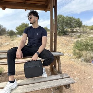 Torba wodoodporna Kosmetyczka Bange 30x26x10 cm rozkładana na kosmetyki akcesoria Podróżna damska męska Czarna 2