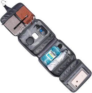 Torba wodoodporna Kosmetyczka Bange 30x26x10 cm rozkładana na kosmetyki akcesoria Podróżna damska męska Czarna 4