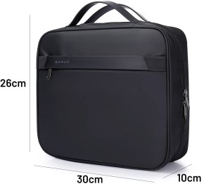 Torba wodoodporna Kosmetyczka Bange 30x26x10 cm rozkładana na kosmetyki akcesoria Podróżna damska męska Czarna 7