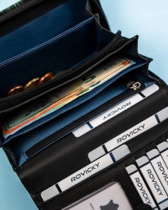 Rovicky Damski portfel na zatrzask wykonany ze skóry naturalnej 11