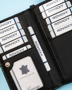 Rovicky Damski portfel na zatrzask wykonany ze skóry naturalnej 10