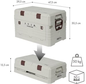 NCB4003 SKŁADANA SKRZYNIA KEMPINGOWA Z POKRYWĄ 50L NILS CAMP 3
