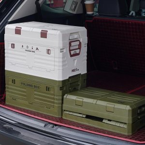 NCB4003 SKŁADANA SKRZYNIA KEMPINGOWA Z POKRYWĄ ZIELONA 50L NILS CAMP 5