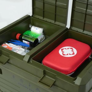 NCB4003 SKŁADANA SKRZYNIA KEMPINGOWA Z POKRYWĄ ZIELONA 50L NILS CAMP 7