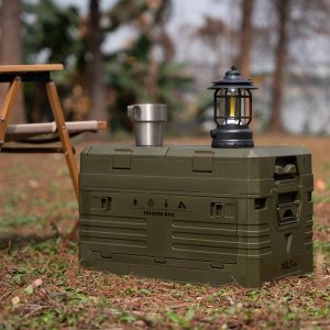 NCB4003 SKŁADANA SKRZYNIA KEMPINGOWA Z POKRYWĄ ZIELONA 50L NILS CAMP 9