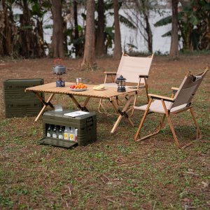 NCB4003 SKŁADANA SKRZYNIA KEMPINGOWA Z POKRYWĄ ZIELONA 50L NILS CAMP 10