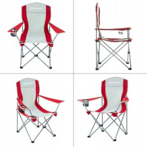 KingCamp Krzesło na Plażę Biwak Wędkarskie Turystyczne Składane KING CAMP Red Grey 4