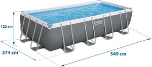Basen ogrodowy stelażowy 549 x 274 x 122 cm 17w1 Bestway 56465 4