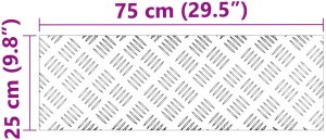 vidaXL nakładki na schody Srebrne Aluminium 75 x 25 x 0.2 cm 8